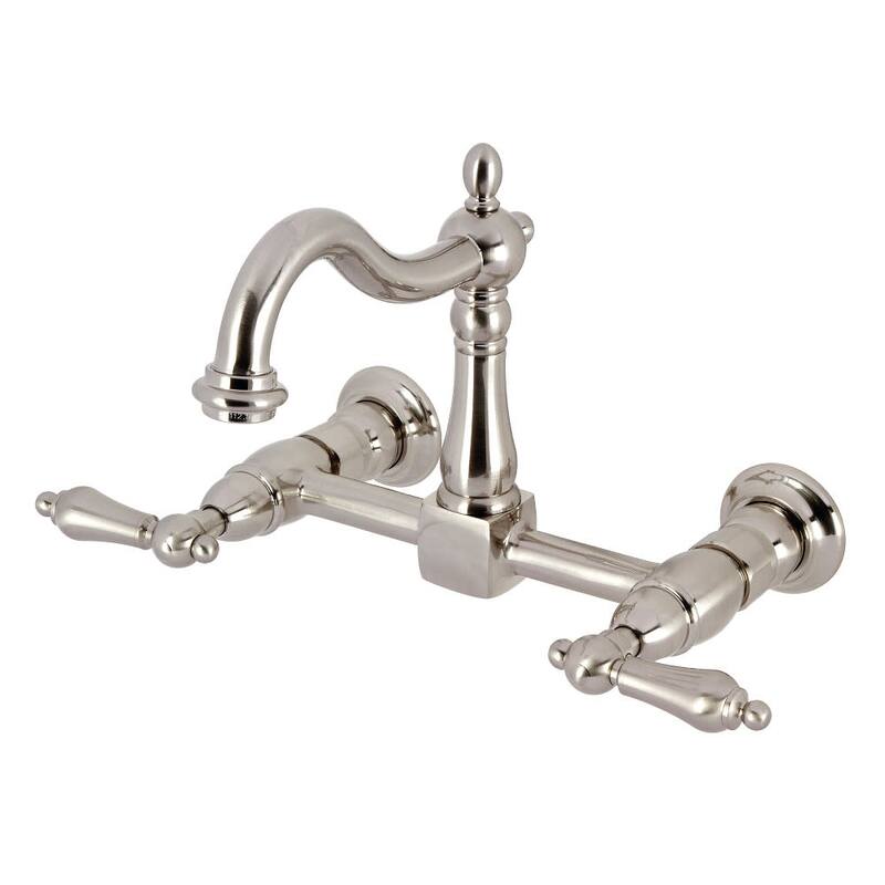 Kingston Brass KS126.AL Heritage 1.8 GPM Wall Mounted Widespread - Brushed Nickel