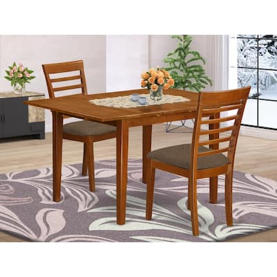 Rustic Dinette Set - Small Dining Table & Chairs - Kitchen Table Set for 4 - Saddle Brown