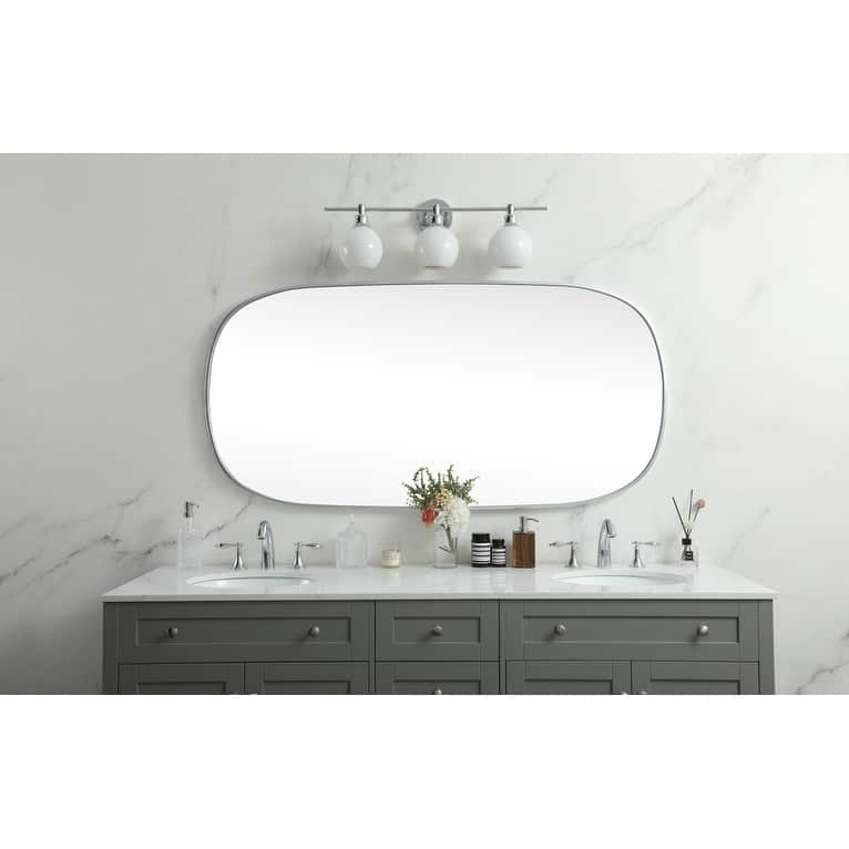 Indigo Home Metal Frame Oval Mirror 30x60 Inch