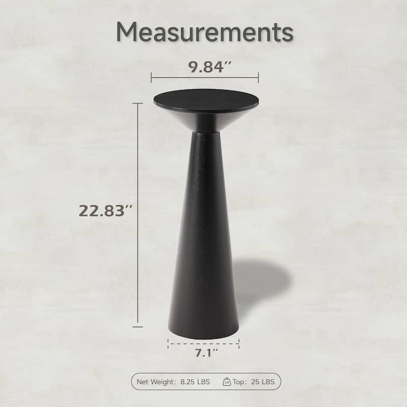 COZAYH Farmhouse Pedestal End Table, Round Martini Table Wood Plant Stand Rustic Small Drink Table for Living Room, Bedroom