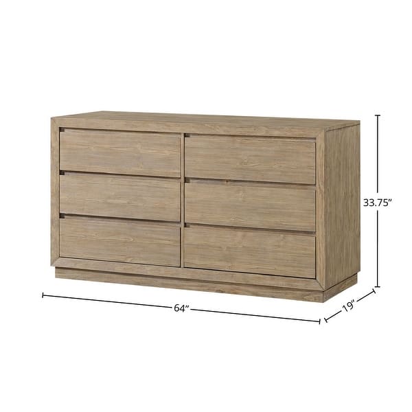 dimension image slide 0 of 2, Bello 6-Drawer Pine Dresser