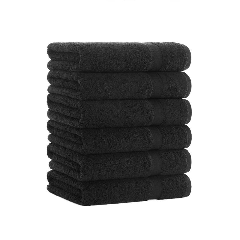 Arkwright True Color Towel Sets - Bath Towel - Set of 6 - Black
