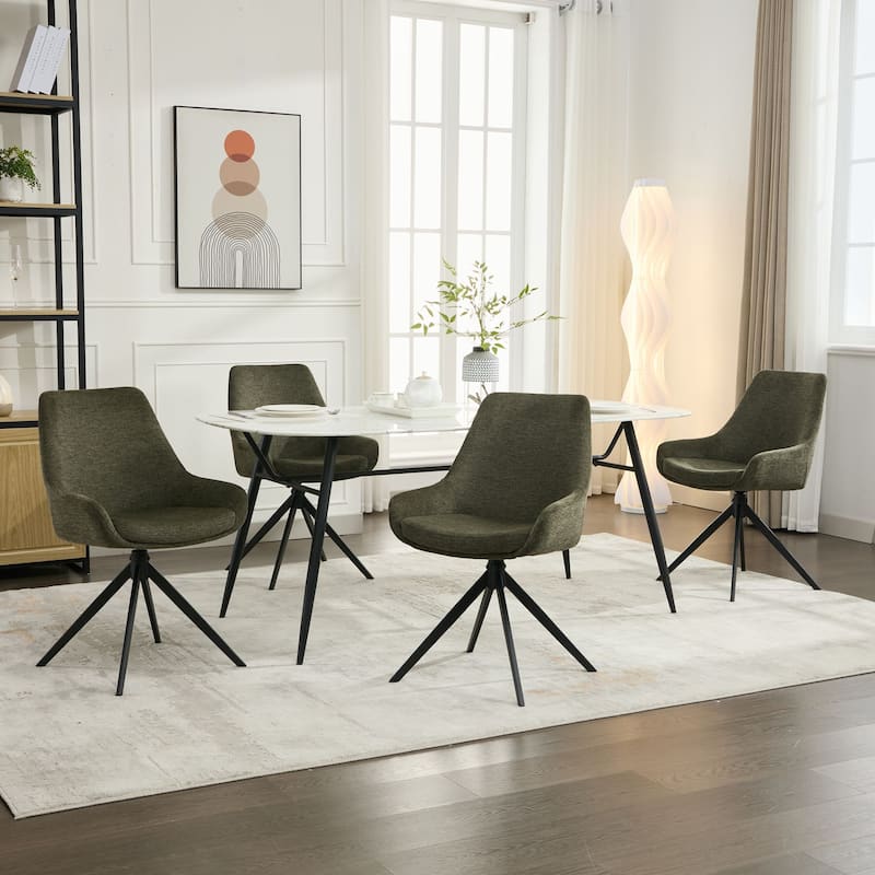 Swivel Dining Chairs set of 2/4,Mid Century Modern Dining Room Chairs - Set of 4 - Green