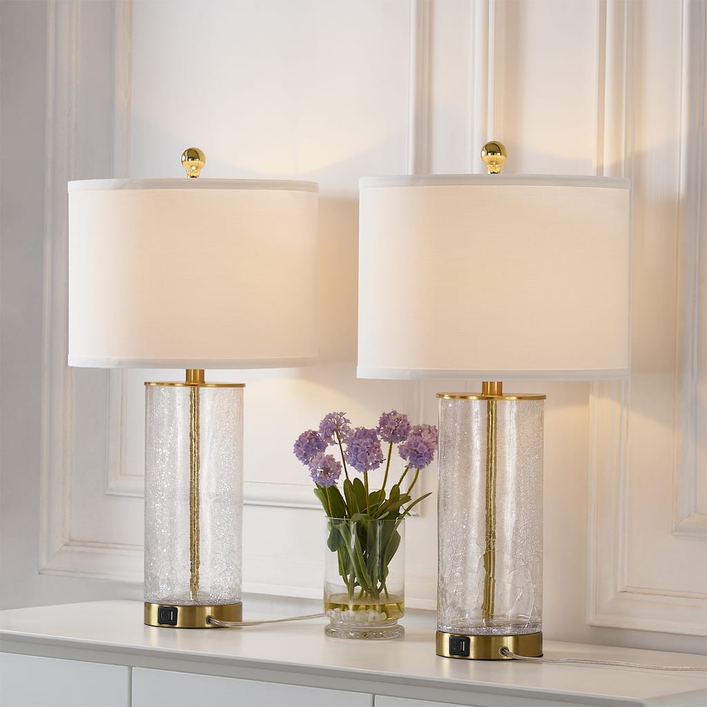 Maxax 26" Modern Blasted Glass Table Lamps Set