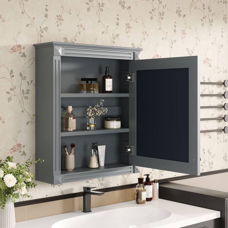 24'' x 27'' Wall Mounted Bathroom Storage Cabinet with Mirror