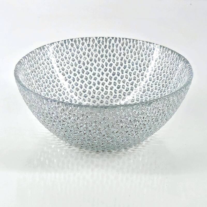 Glass Bowls with Pebble Pattern Perfect for Casual Meals or Festive Gatherings