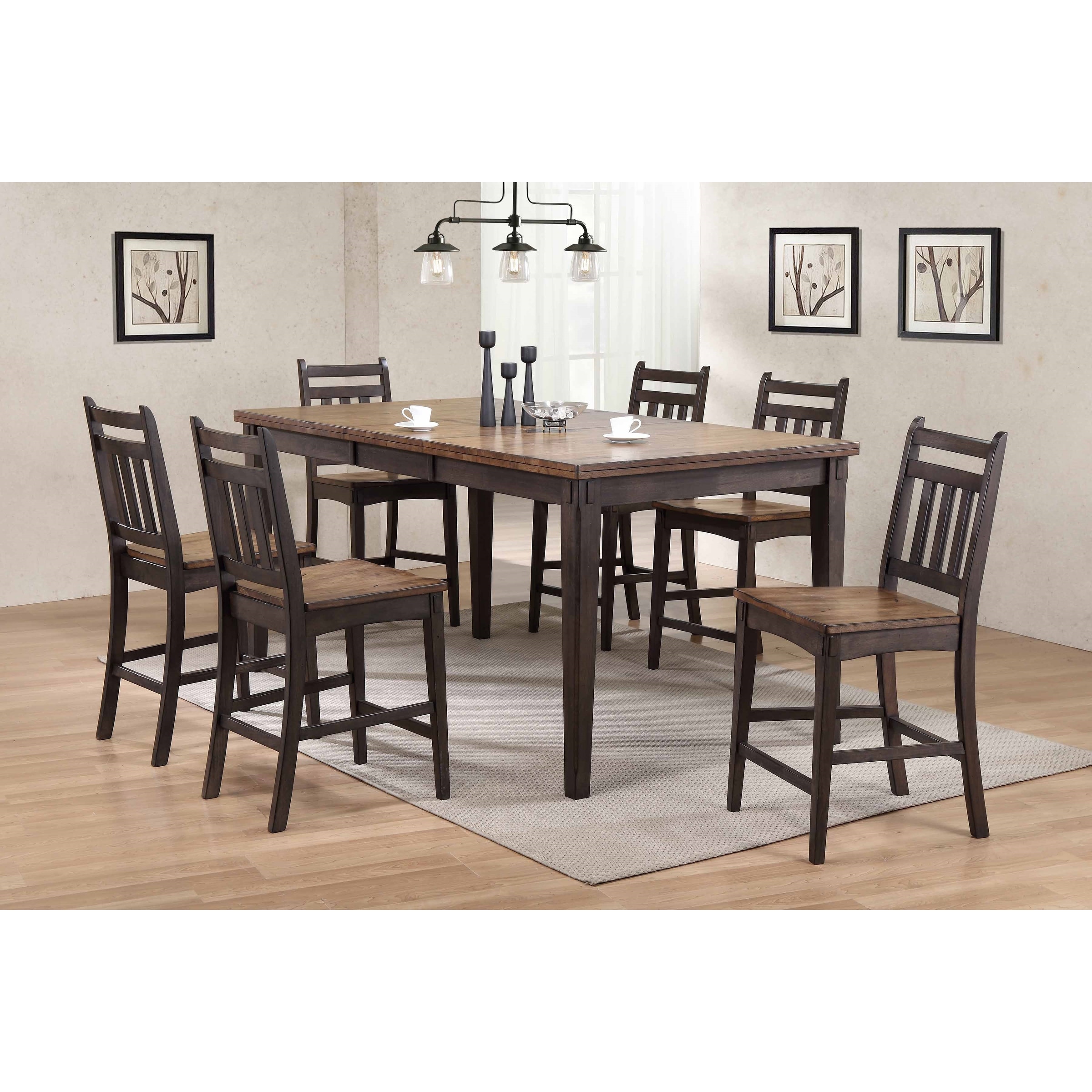 Counter height table with leaf top