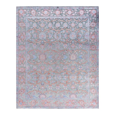 Ikat One-of-a-Kind Hand-Knotted Area Rug - Gray, 8' 3" x 10' 3" - 8' 3" x 10' 3"