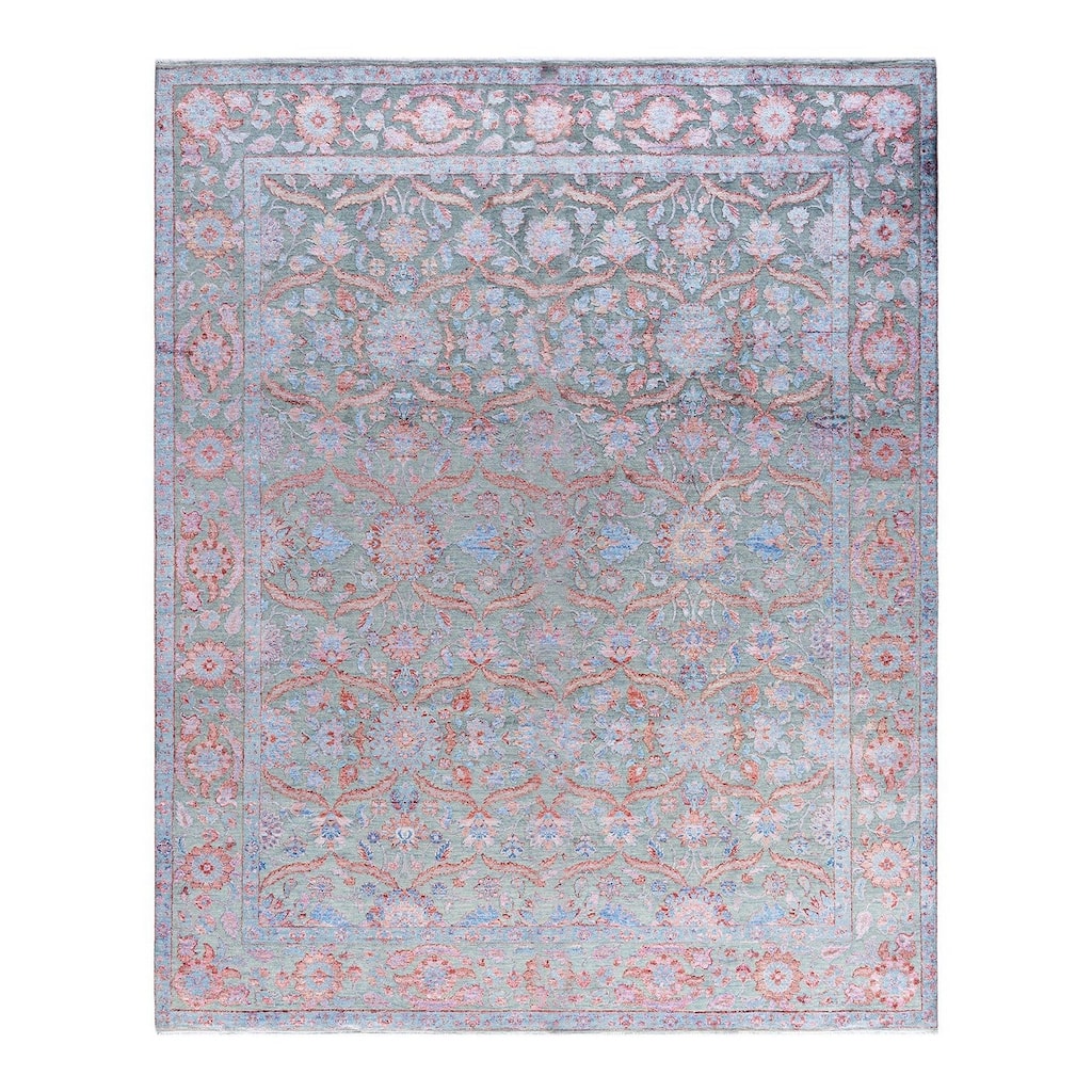 Ikat One-of-a-Kind Hand-Knotted Area Rug - Gray, 8' 3" x 10' 3" - 8' 3" x 10' 3"