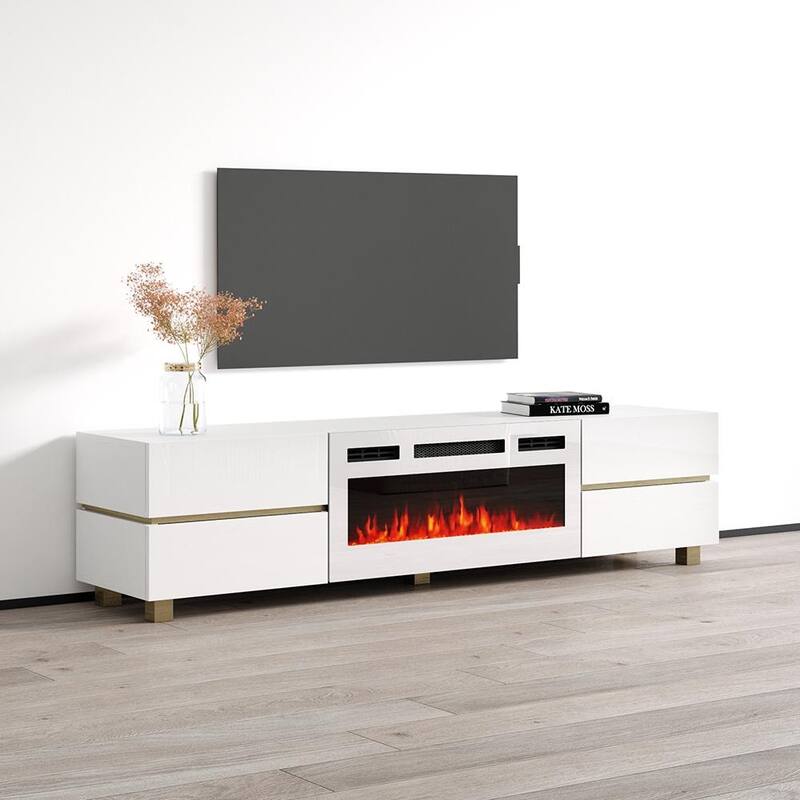 Bono 01 WH-EF Fireplace TV Stand