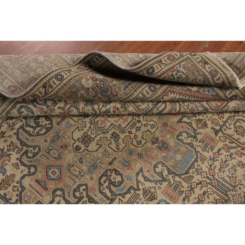 Floral Pink Tabriz Persian Area Rug Hand-Knotted Wool Carpet - 7'11"x 11'0"