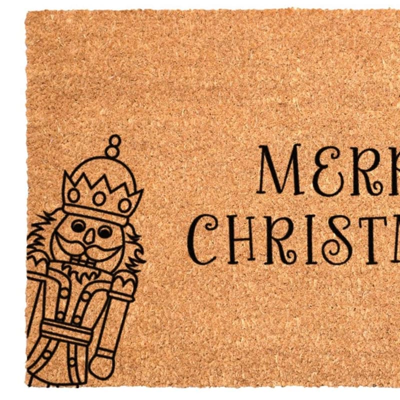 HomeRoots 24" X 36" Brown And Black Christmas Merry Christmas Outdoor Coir Door Mat - 24.00' X '36.00