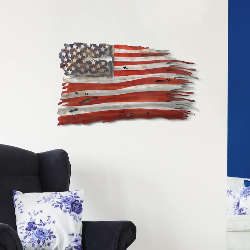 Colorful Hand Painted Etched Metal Wall Sculpture