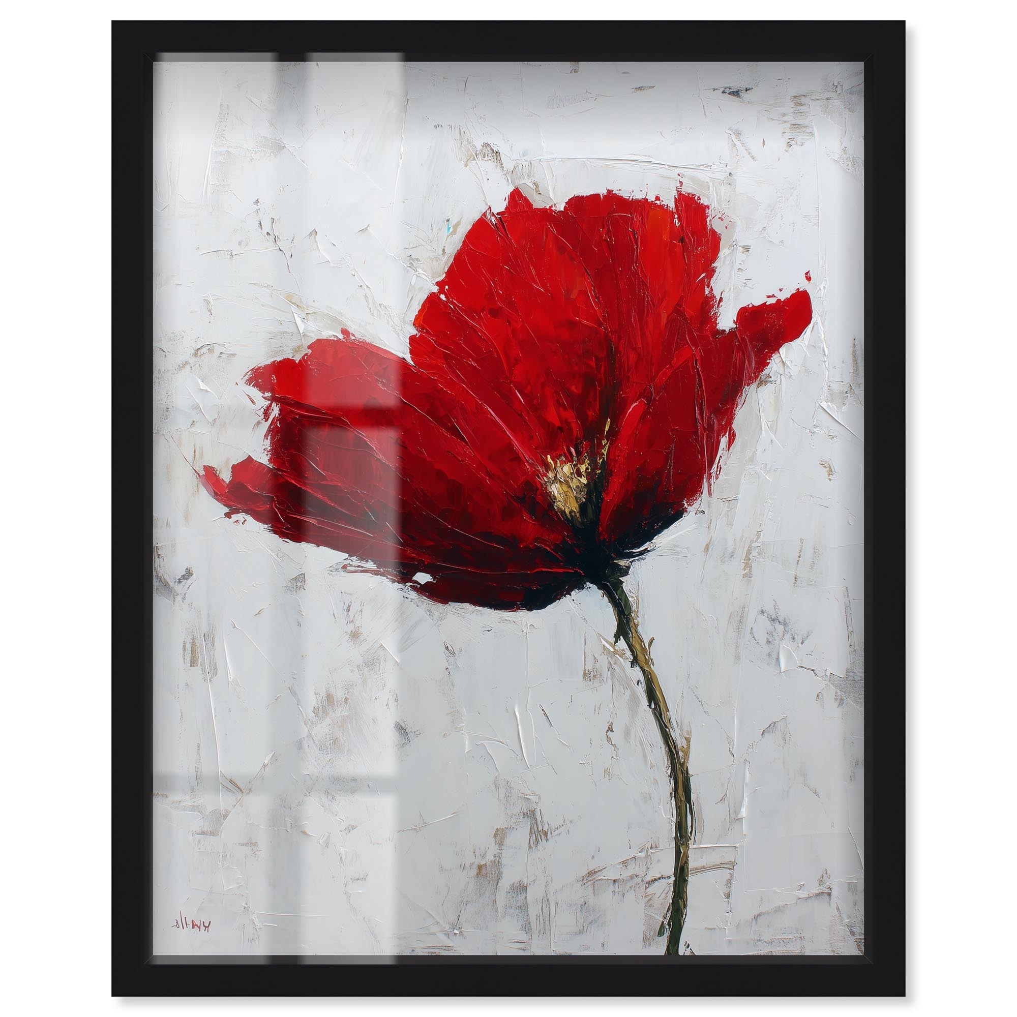 Red Rose Farmhouse Art Shadowbox Print by Art Remedy