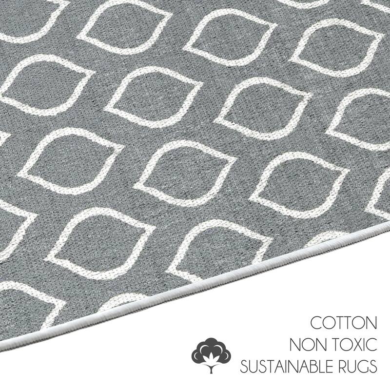 Sussexhome Heavy Duty Ultra Thin Non Slip Washable Cotton Indoor Rug - 2' x 3'