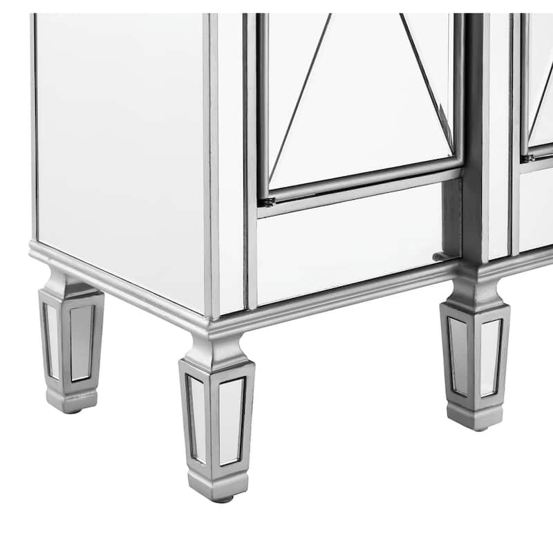 Contemporary 3-drawer 4-door Mirrored Cabinet