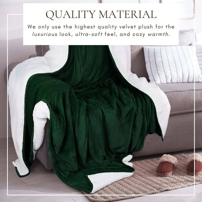 Linery & Co. Velvet Plush Reversible Sherpa Bed Blanket