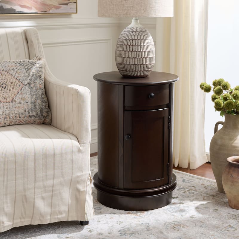 SAFAVIEH Celestia Grey Swivel Storage Accent Table - 18"W x 18"D x 26"H