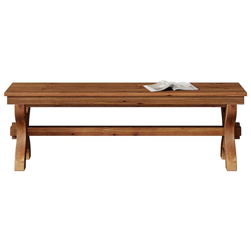 Solid Wood Dining Entryway Shoe Bench, Long Indoor Accent Seat Bench for Dining Room Living Room Hallway