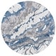 preview thumbnail 32 of 152, SAFAVIEH Horizon Shag Mukades Abstract 2.5-inch Thick Rug 4' Round - Grey/Blue - Round