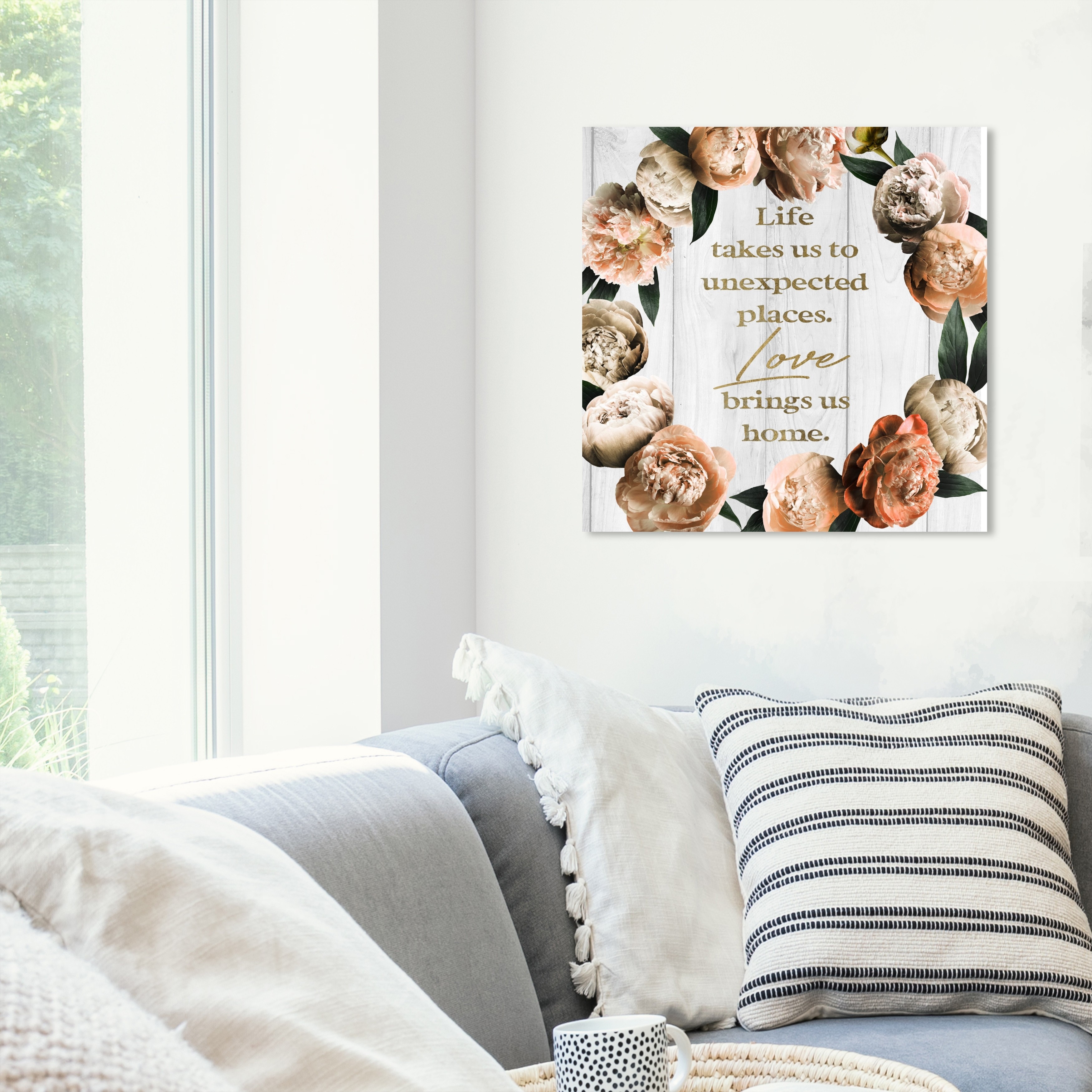 Design District Prints Typography and Quotes Love Brings Us Home Gold and  Metallic Gold Glam Wall Art Canvas Print - Bed Bath & Beyond - 37247277