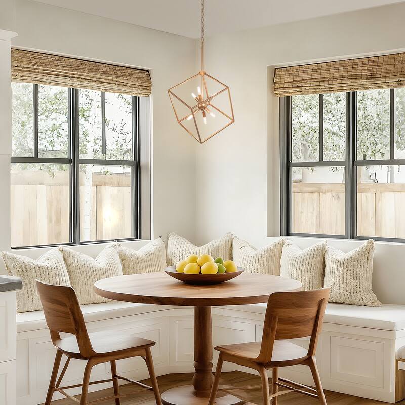 Dilley Modern Gold 6-Light Square Chandelier Sputnik Pendant Light - D20" x H25"