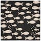 SAFAVIEH Courtyard Illa Indoor/ Outdoor Waterproof Patio Backyard Rug - 6'7" x 6'7" Square - Black/Beige