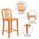preview thumbnail 71 of 116, 2 Pack 24'' High Metal Indoor-Outdoor Counter Height Stool w/ Vertical Slat Back