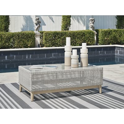 Signature Design by Ashley Seton Creek Gray Outdoor Coffee Table - 49.88" W x 28" D x 18" H