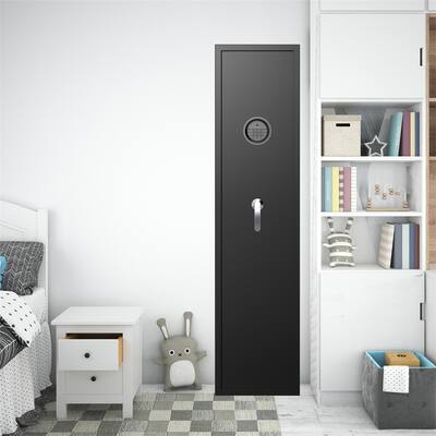 Safe Inner Lock Box Security Cabinet Steel with LED Lights Black