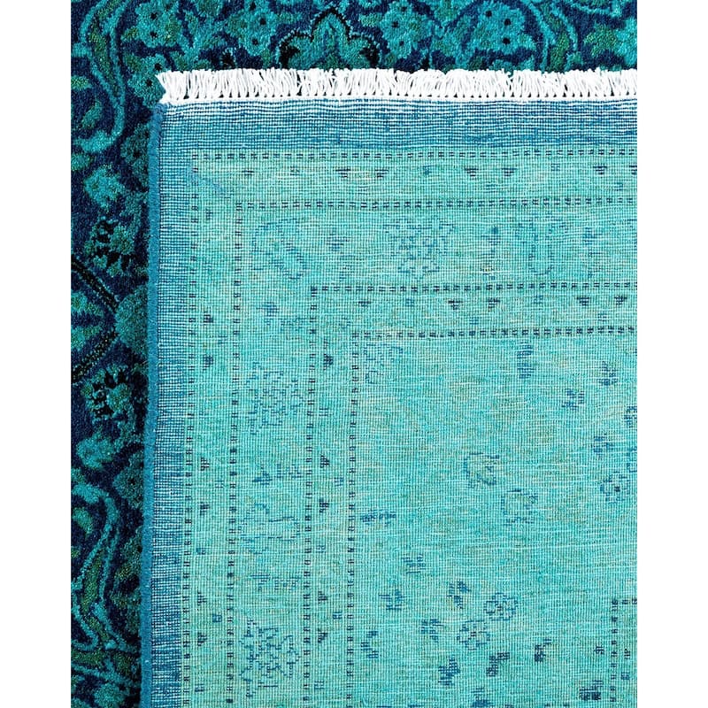 Overdyed, One-of-a-Kind Hand-Knotted Area Rug - Blue - 6' 3" x 6' 5"