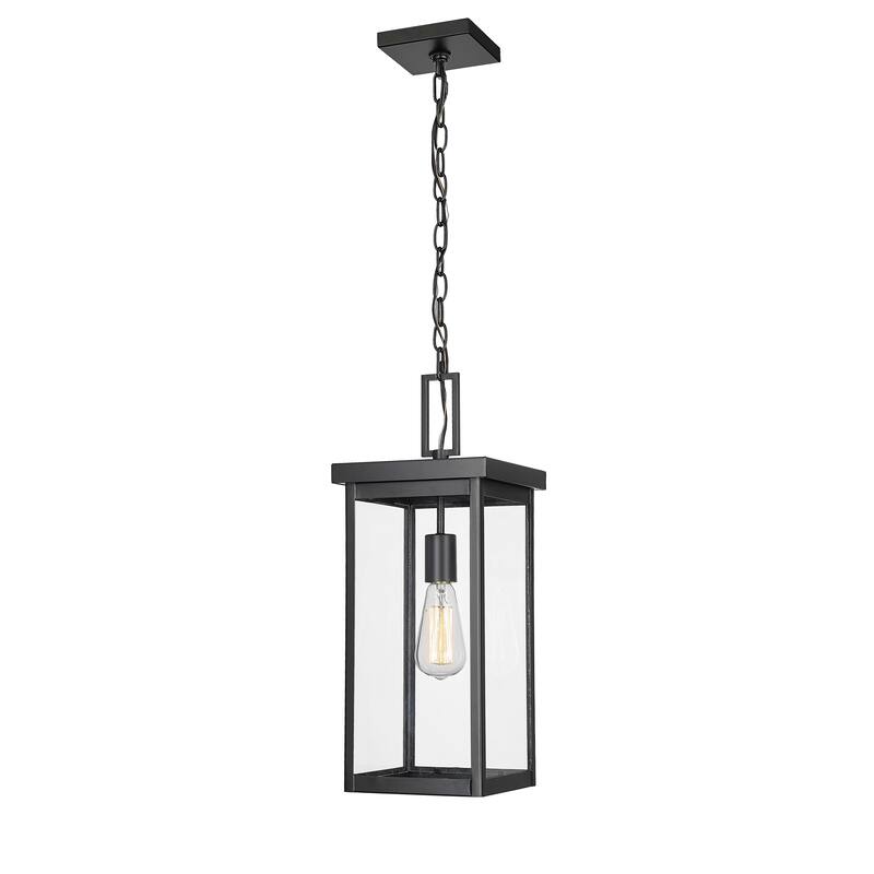 Millennium Lighting Barkeley 1 Light Outdoor Hanging Lantern in Powder Coated Black with ClearGlass Shades