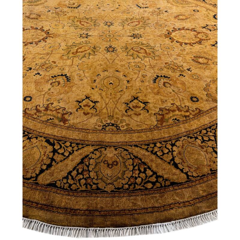 Overdyed One-of-a-Kind Hand-Knotted Area Rug - Gold - 9' 1" x 9' 1"