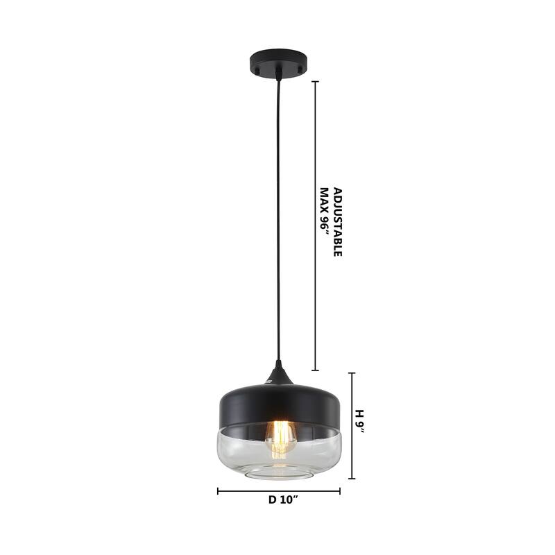 1-Light Matte Black Wall Sconce With A Clear Glass Shade
