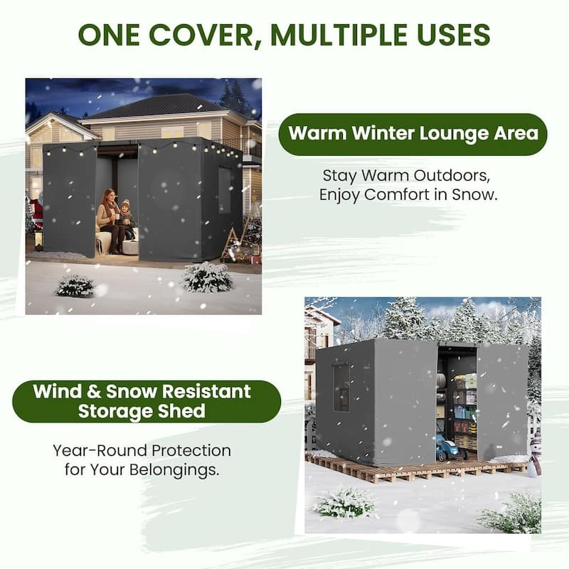 Outdoor Louvered Pergola with Optional Winter Cover Accessory | Adjustable Aluminum Hardtop Gazebo Includes Curtains & Netting