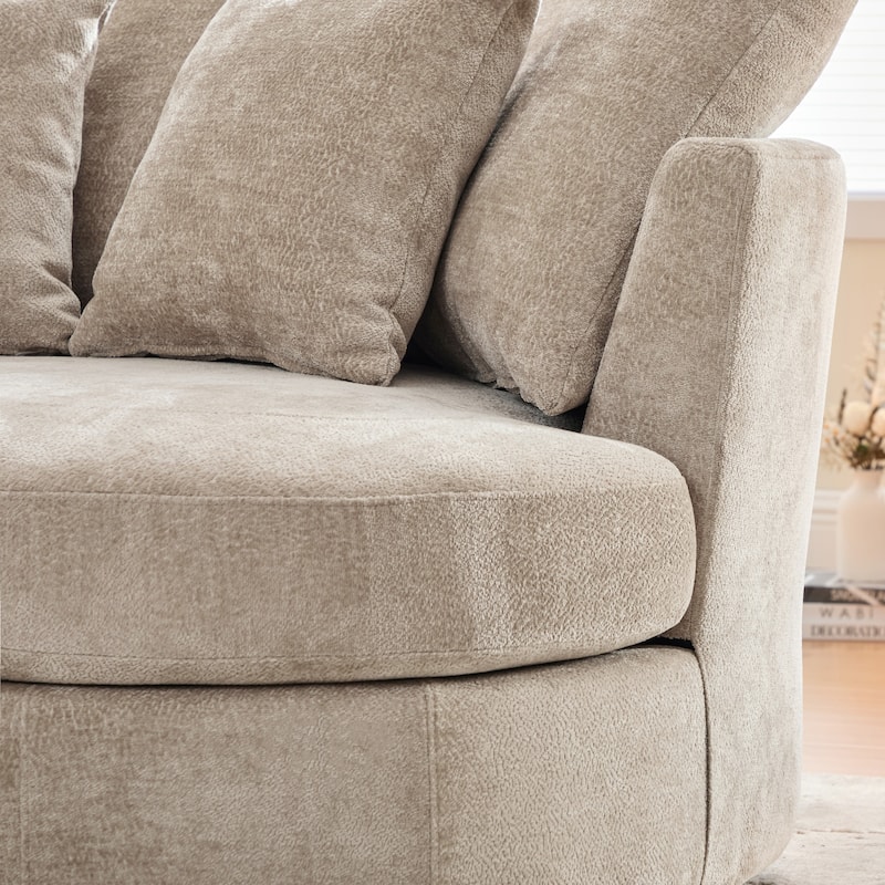 55.1" W Accent Barrel Chair,Modern Oversized Sofa Chair with 5 Pillows