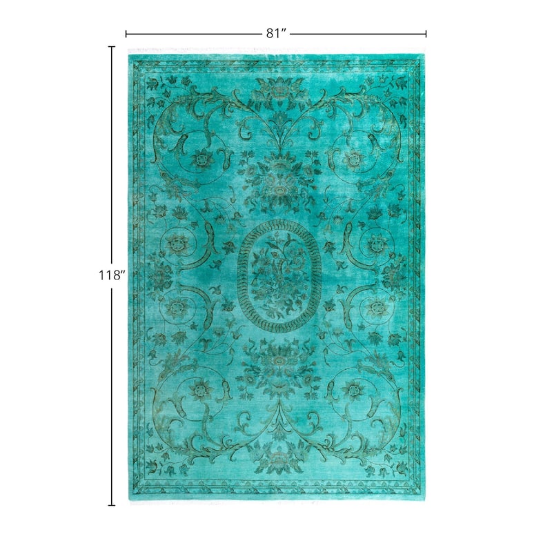 Contemporary Overdyed Wool Hand Knotted Area Rug - 6' 9" x 9' 10"