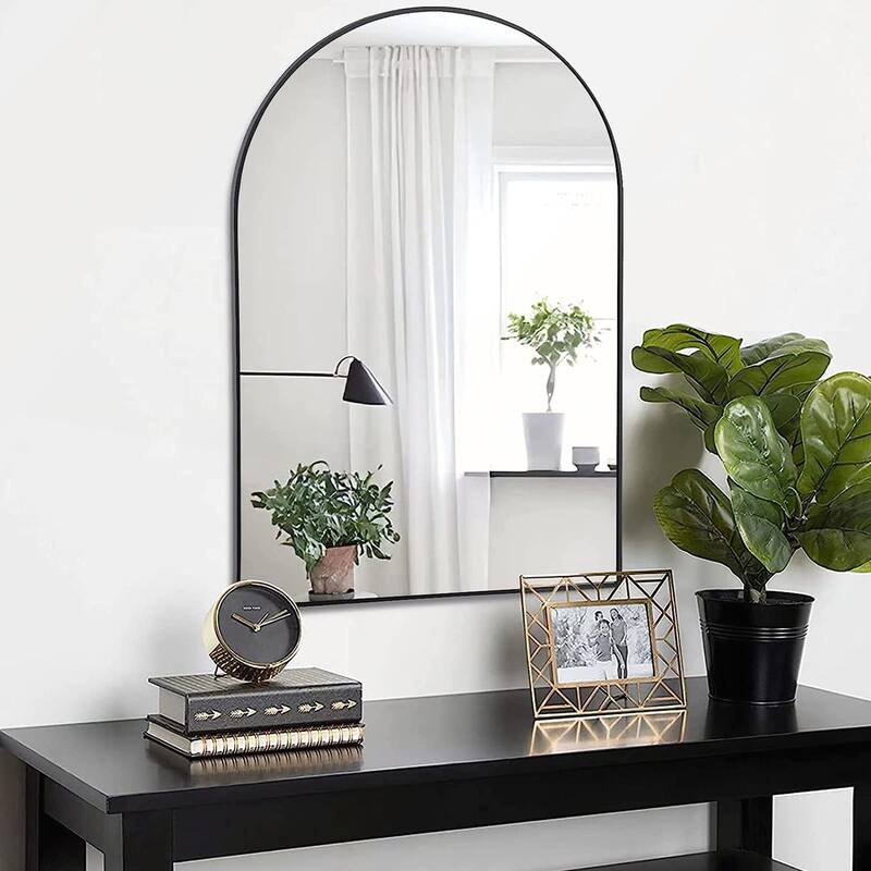 24x36 Inch Metal Framed Arched Bathrrom Mirror