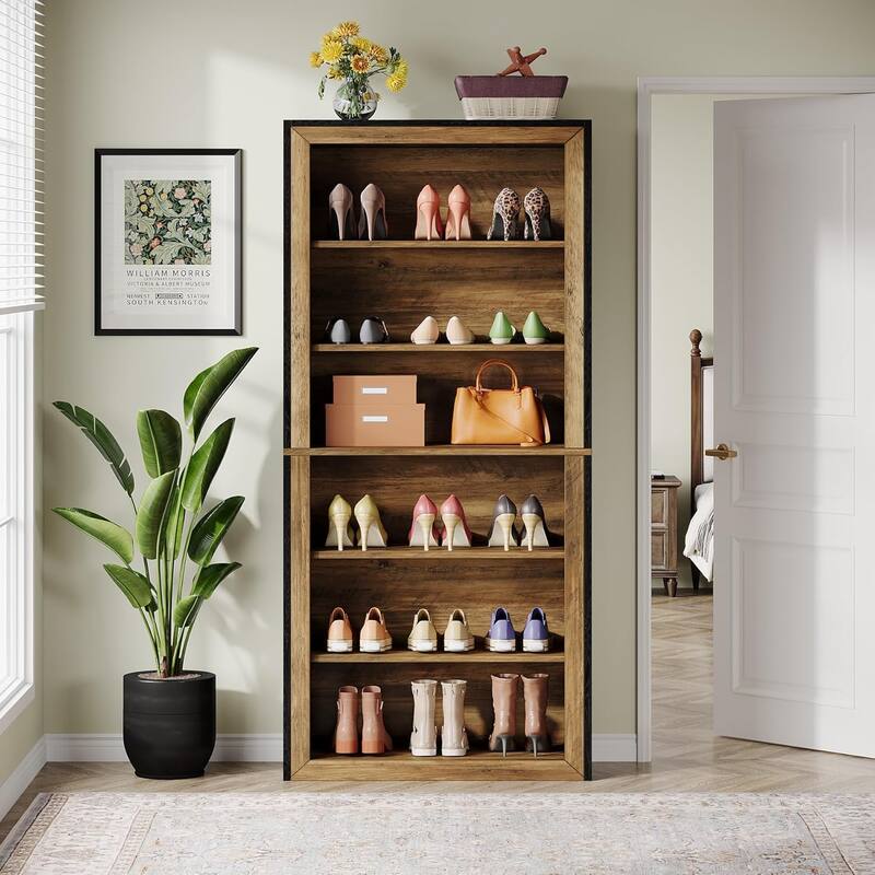 74.4'' Tall Freestanding Shoe Cabinet, Shoe Rack, Closet Storage for Entryway Living Room