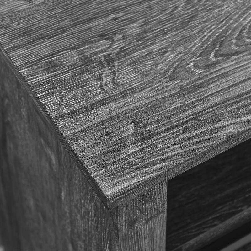 Dark Rustic Oak 60-Inch Fireplace TV Stand with Electric Heater Insert and Infrared Remote Control
