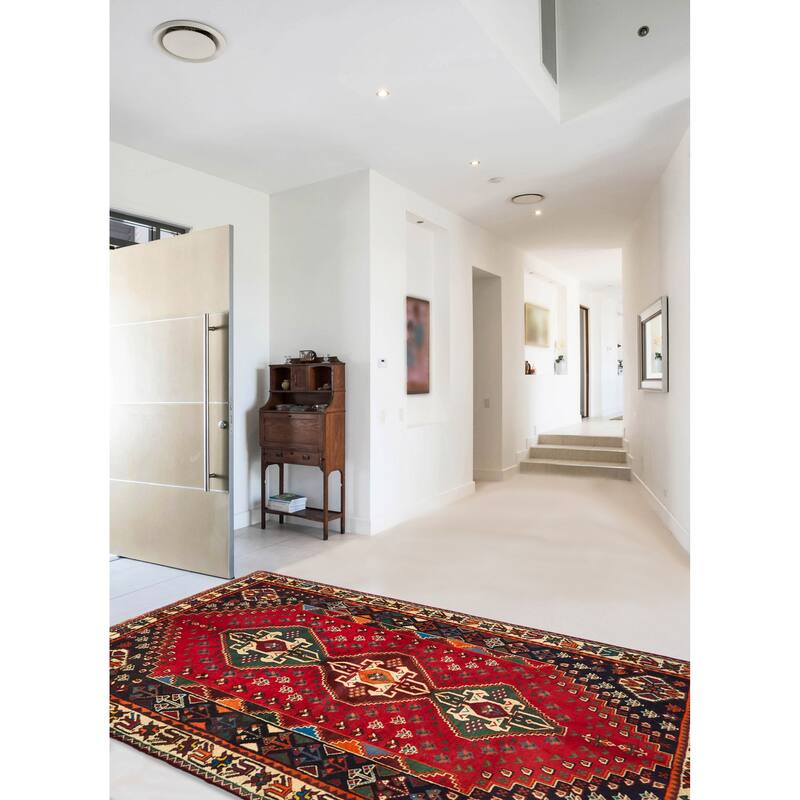ECARPETGALLERY Hand-knotted Melis Vintage Red Wool Rug - 5'3 x 8'2