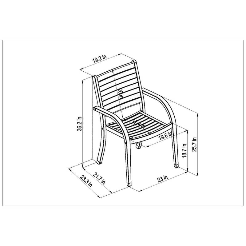 Tottenville Outdoor Patio FSC Certified Wood Stackable Chairs 2 or 4pc by Havenside Home