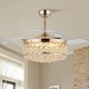 preview thumbnail 5 of 43, Kviflon 48'' Crystal Ceiling Fan with Lights and Remote 6 Speed, 3 Light Change Retractable Blades Chandelier Ceiling Fan