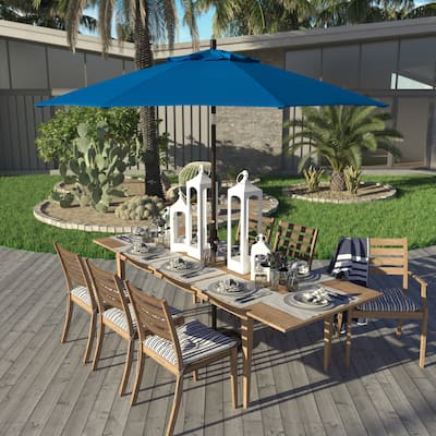 California Umbrella 9' Rd. Aluminum Patio Umbrella, Deluxe Crank Lift with Collar Tilt, Bronze Frame Finish, Pacifica Fabric