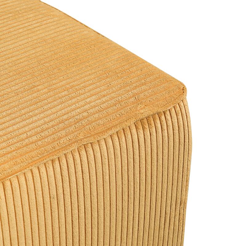 Christopher Knight Home - Modern Upholstered Corduroy Square Ottoman for Living Room with Plush Foam Cushion