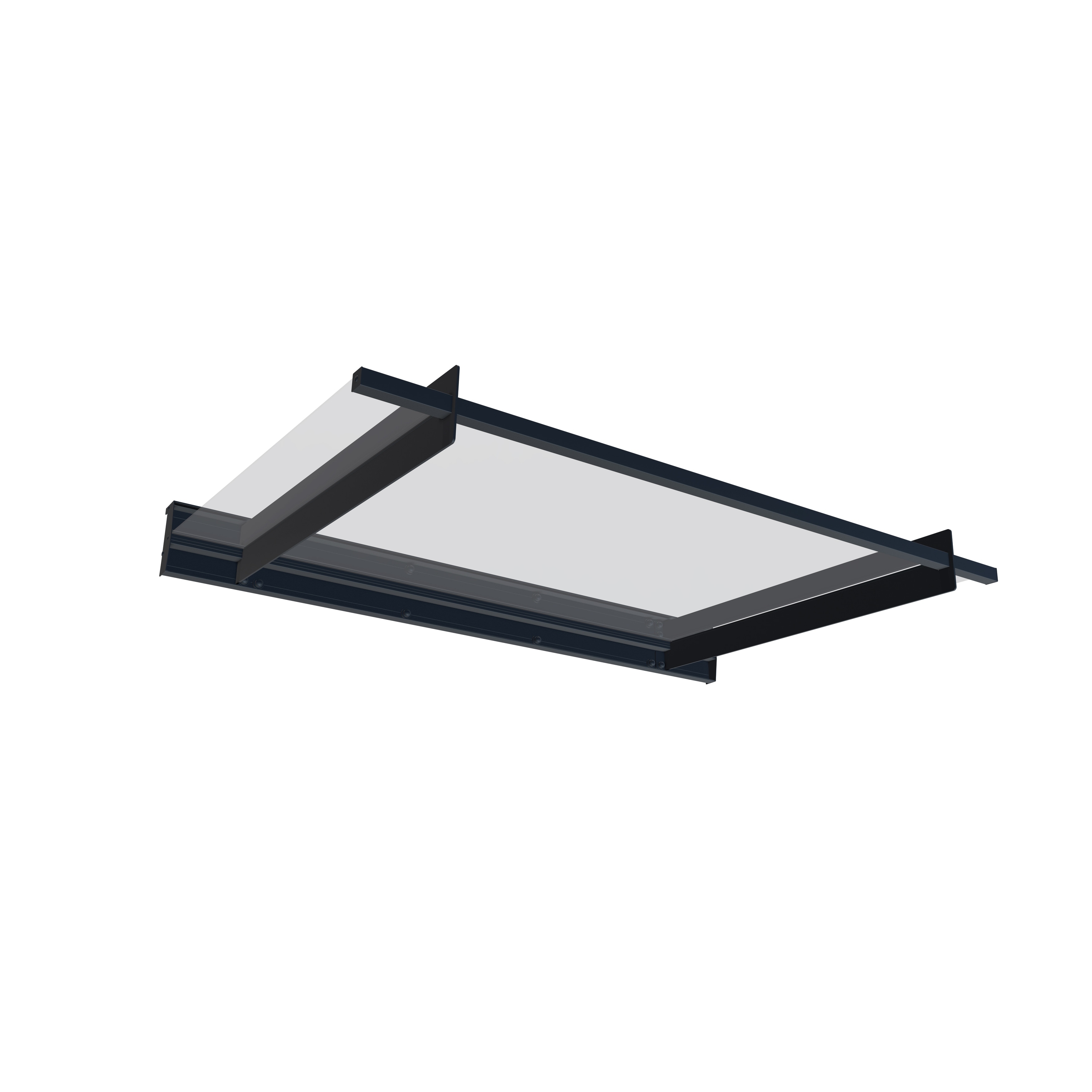 Nancy 3 ft. Gray/Clear Door and Window Fixed Awning with Siding Connector Kit