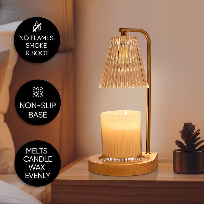 Sheffield Home Glass Candle Warmer Lamp, Flameless Candle and Wax Melter for Long-Lasting Fragrance