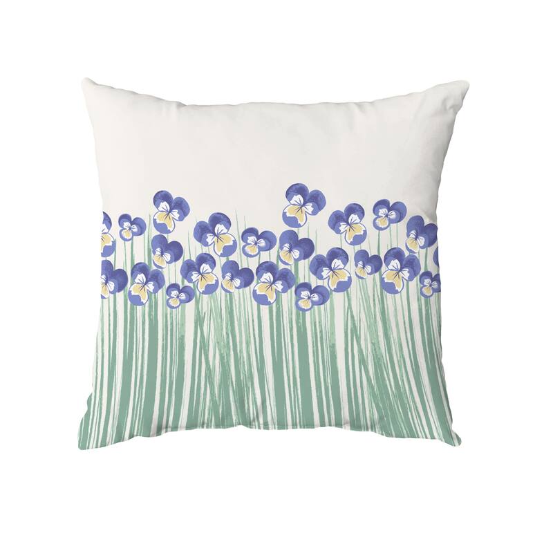 Field of Pansies Throw Pillow - Purple - 26" x 26"