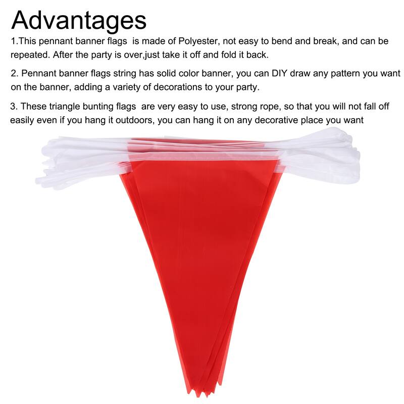 2 Pcs 50 Feet Pennant Banner Flags String Triangle Hanging for Party