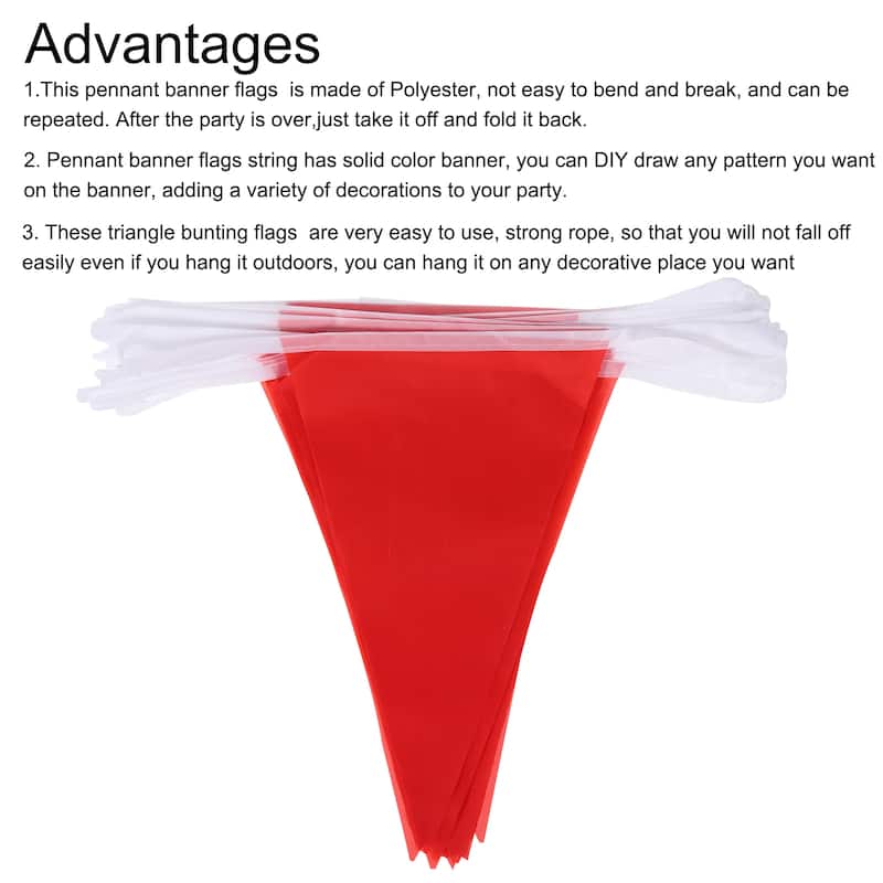 50 Feet Pennant Banner Flags String Triangle Hanging for Party